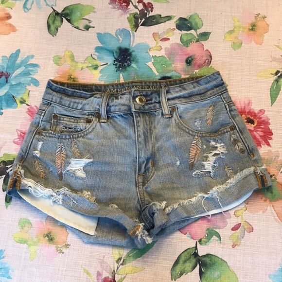 🔹American Eagle🦅Festival Shorts Junior’s Size 0 - Picture 1 of 12